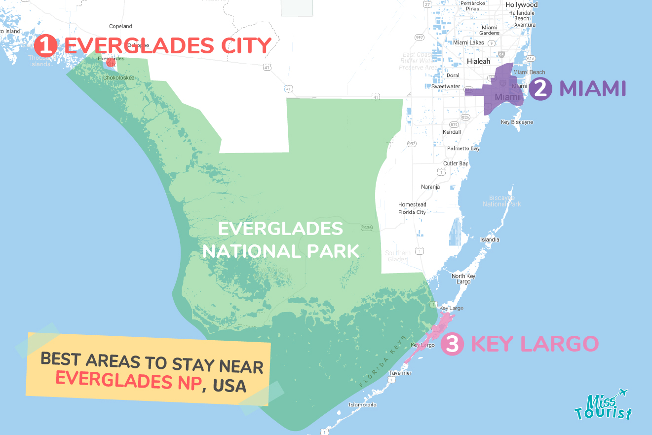 Map of best places to stay near Everglades NP